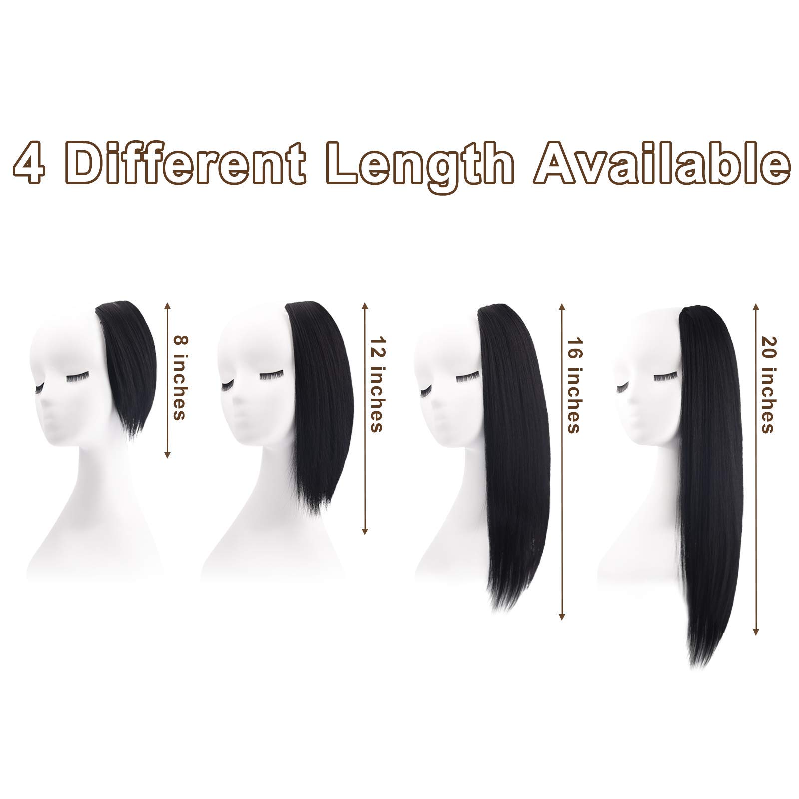 REECHO 8 Inch Clip in Hair Extensions for Women - Thick Hair Topper for Thinning Hair - Black Human Hair Extensions for Volume & Length - Perfect for Daily Wear, Parties & Special Occasions