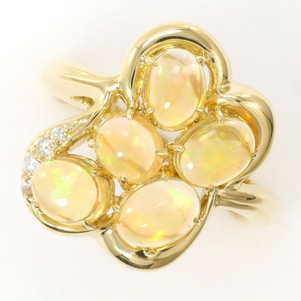18K Yellow Gold Fire Opal Diamond Ring for Women - Elegant Wedding, Engagement & Anniversary Jewelry Gift - Handmade Fine Jewelry for Special Occasions