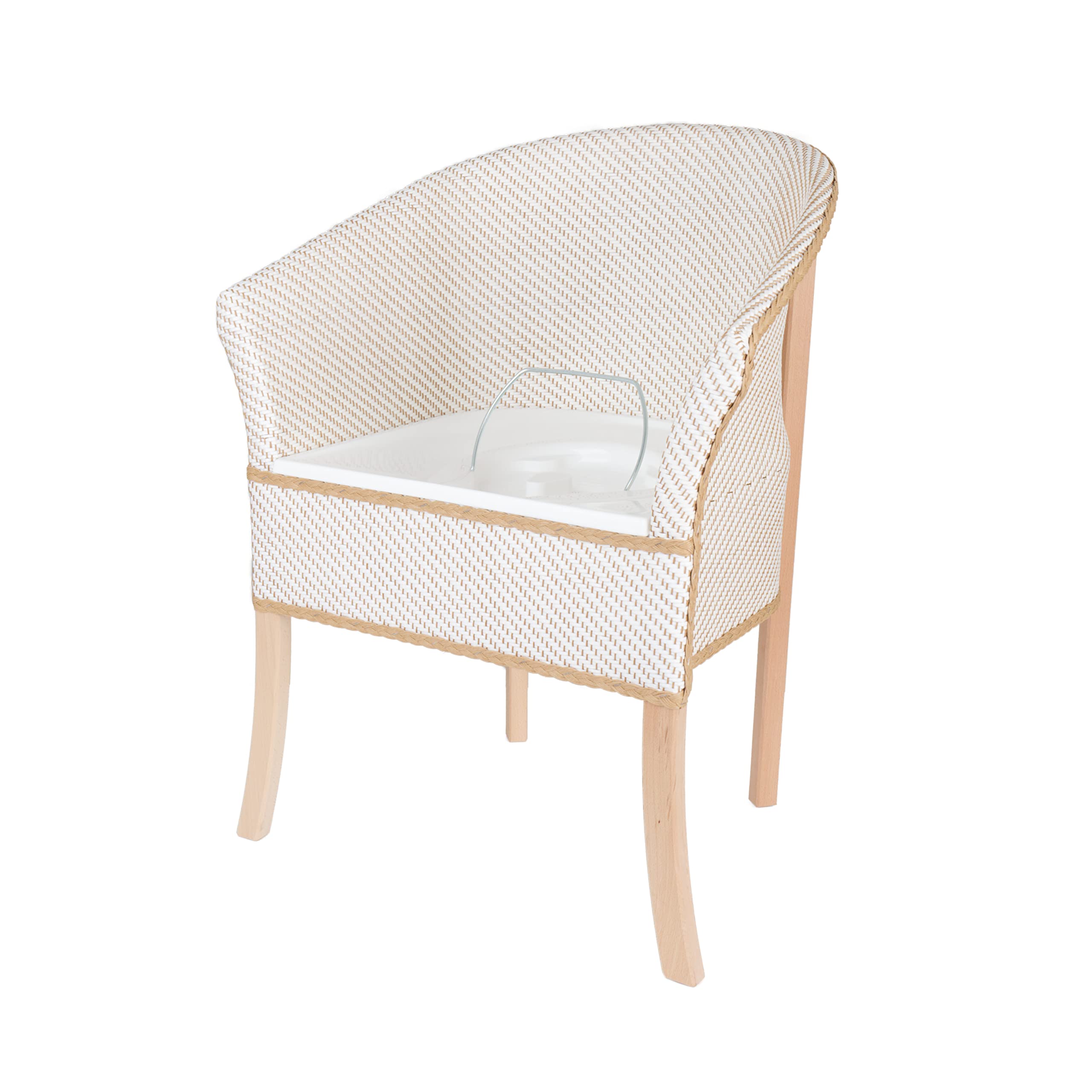 Derby Basketweave Commode Chair - Portable Toilet for Home & Clinic Use - Wicker Style Bedside Commode with Removable Bucket - Ideal for Elderly Care, Post-Surgery Recovery & Bathroom Accessibility