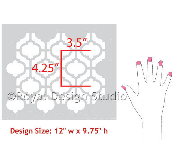 Casbah Trellis Moroccan Furniture Stencil - DIY Home Decor, Wall & Furniture Painting Template for Boho, Moroccan, and Mediterranean Style Projects