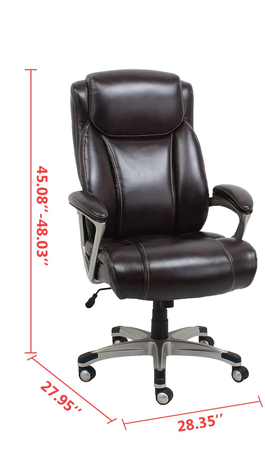 Amazon Basics Big & Tall Executive Office Desk Chair with Lumbar Support - Adjustable Height & 350 Lb Capacity - Black Pewter Finish (28.5