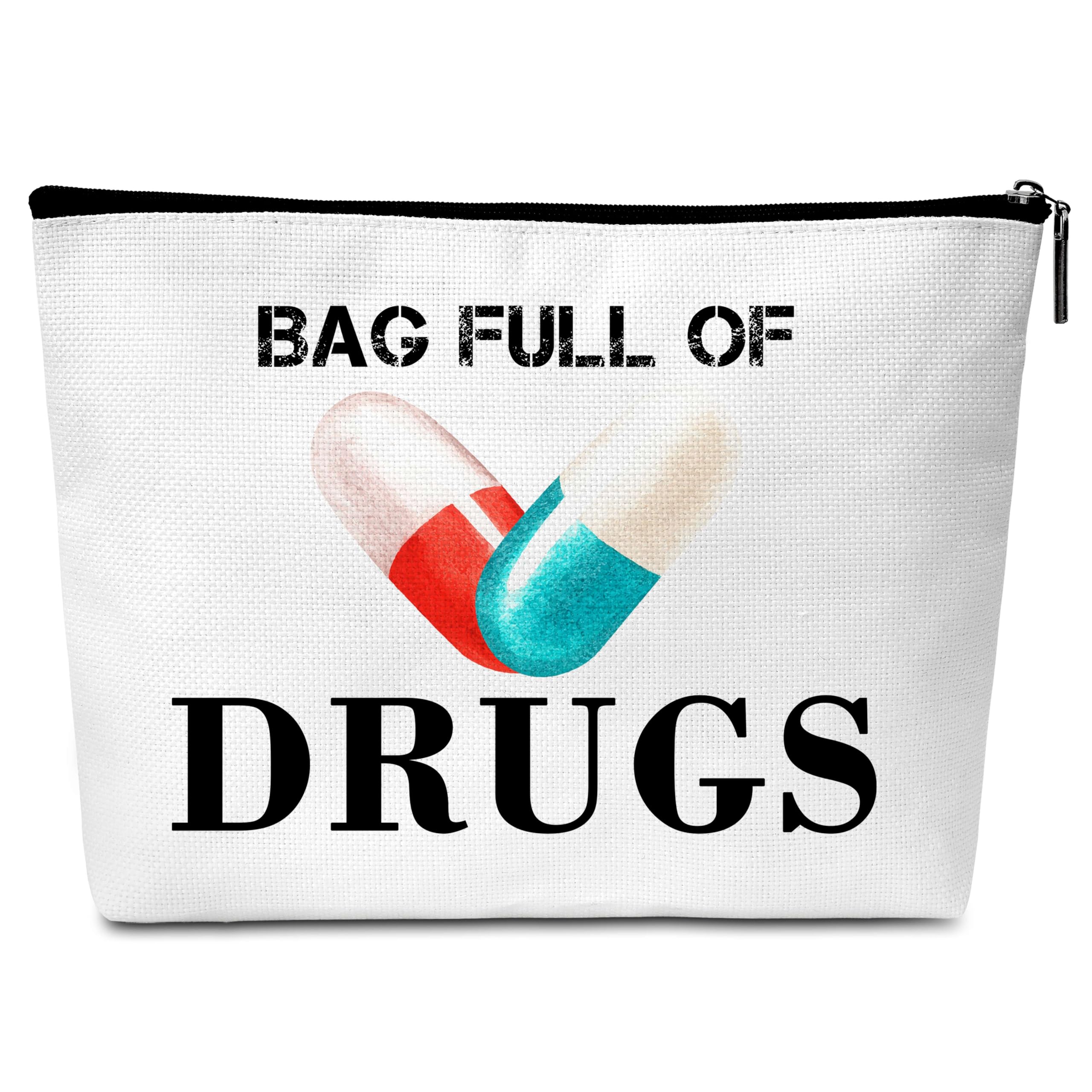 Funny Nurse Makeup Bag for Women - Medicine Pouch & Pill Storage - Perfect for Work & Travel