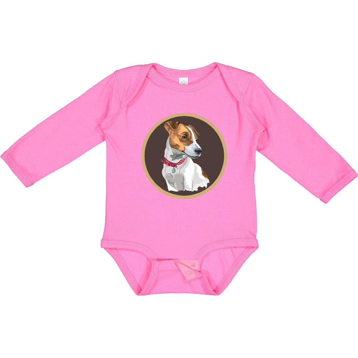 Inktastic Jack Russell Terrier Dog Art Long Sleeve Creeper - Cute Puppy Printed Baby Bodysuit for Boys & Girls - Perfect for Family Photos, Pet Lovers Gifts & Everyday Wear