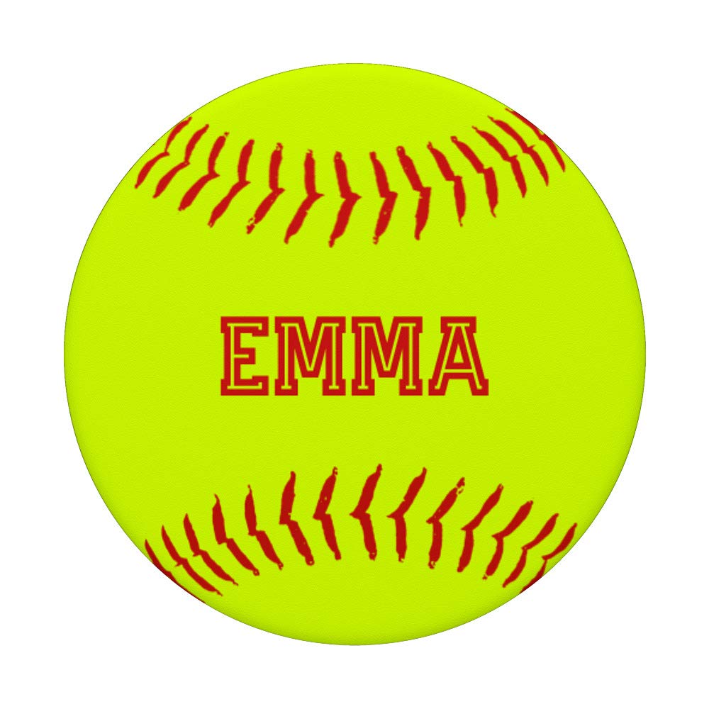 Personalized Emma Softball Player PopSockets Grip & Stand - Custom Name Phone Holder for iPhone, Samsung & Tablets - Perfect Gift for Athletes, Sports Fans & Softball Players