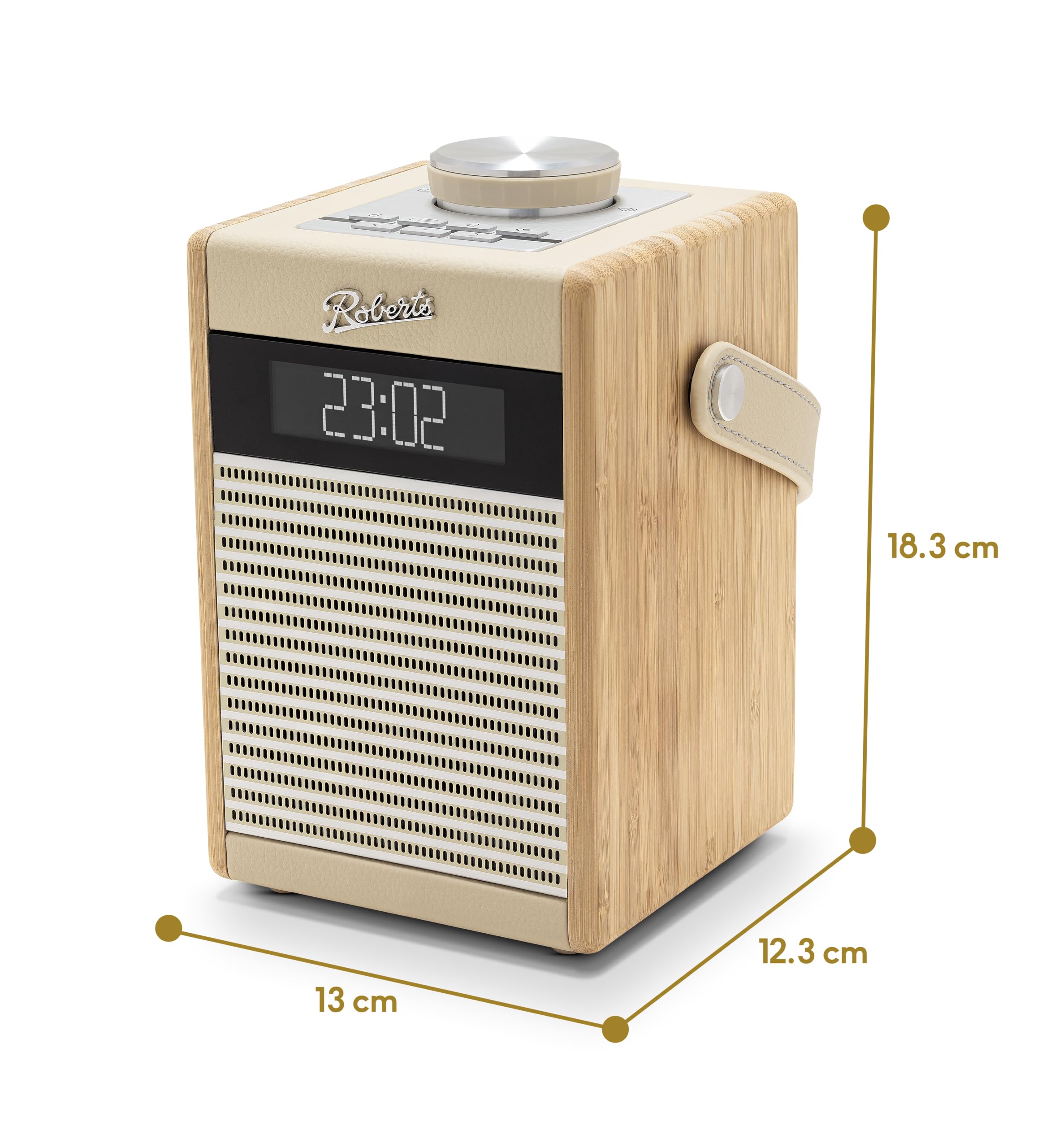 Roberts RAMBLER MIDI FM/DAB/DAB+ Digital Radio with Bluetooth - Pastel Cream | Portable Wireless Speaker for Home, Office & Outdoor Use | Perfect for Kitchen, Bedroom, Garden & Travel