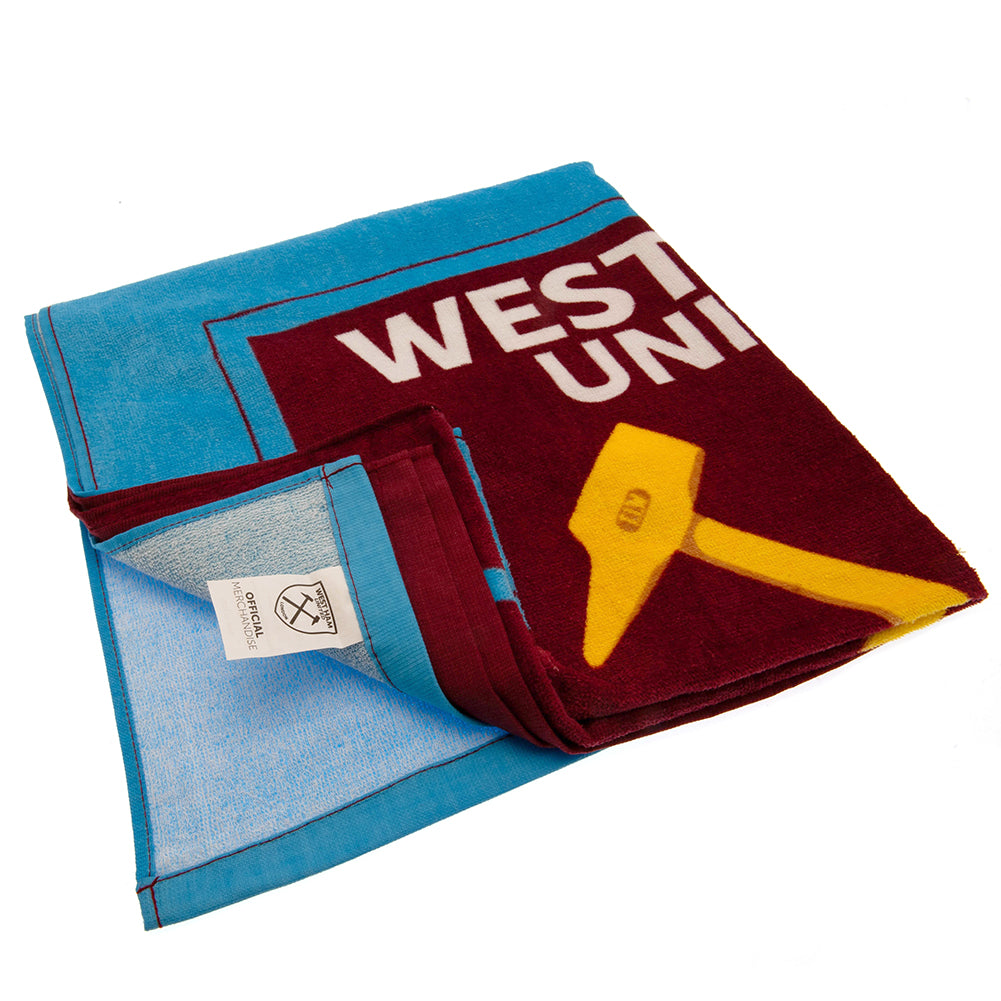 West Ham United Football Club Official Towel - Soft, Absorbent, Quick-Dry - Perfect for Games, Gym, and Home Use