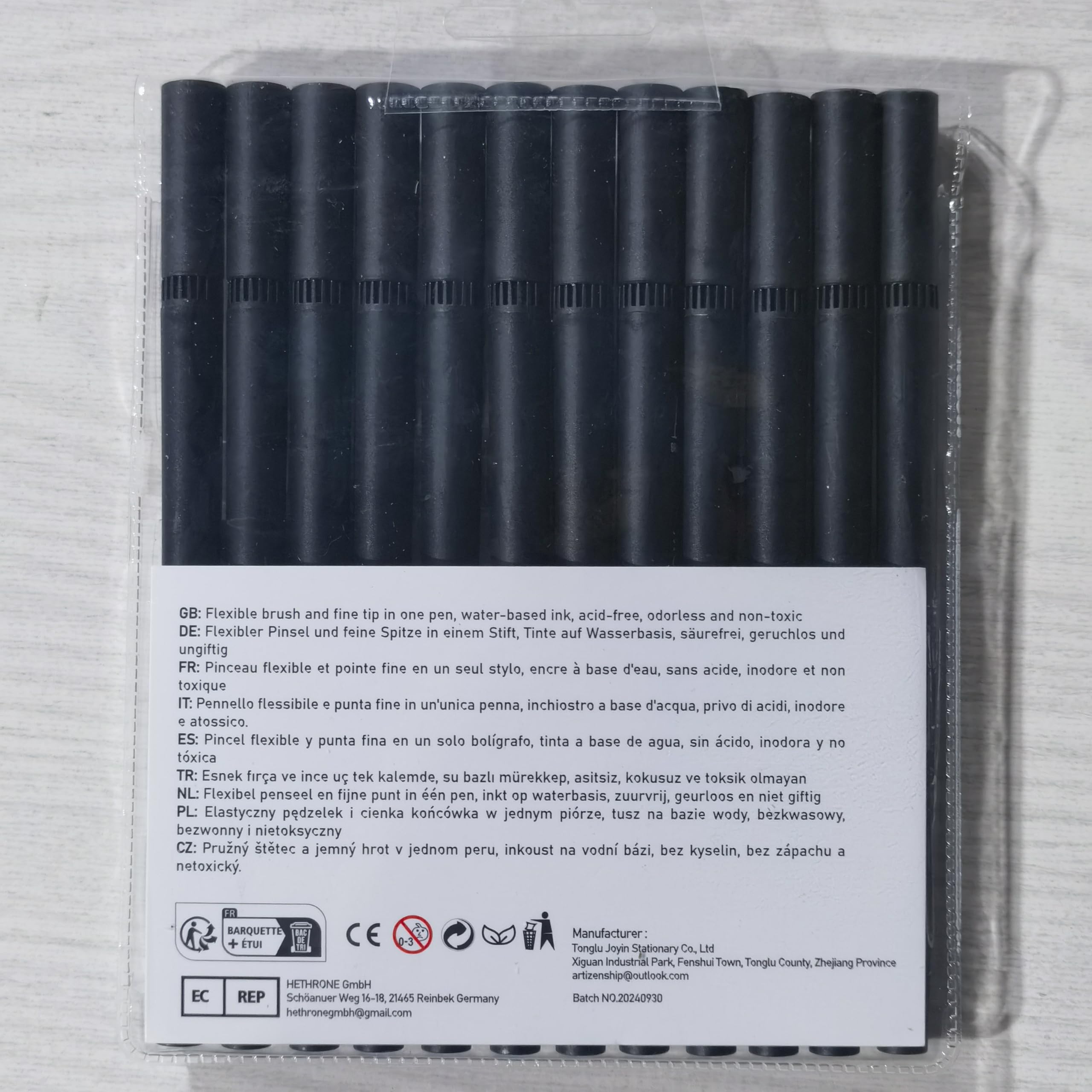 Mogyann 12 Pack Dual Tip Brush Pens - Black Fine & Broad Markers for Art Drawing, Sketching, Calligraphy & Hand Lettering - Perfect for Artists, Students & DIY Craft Projects