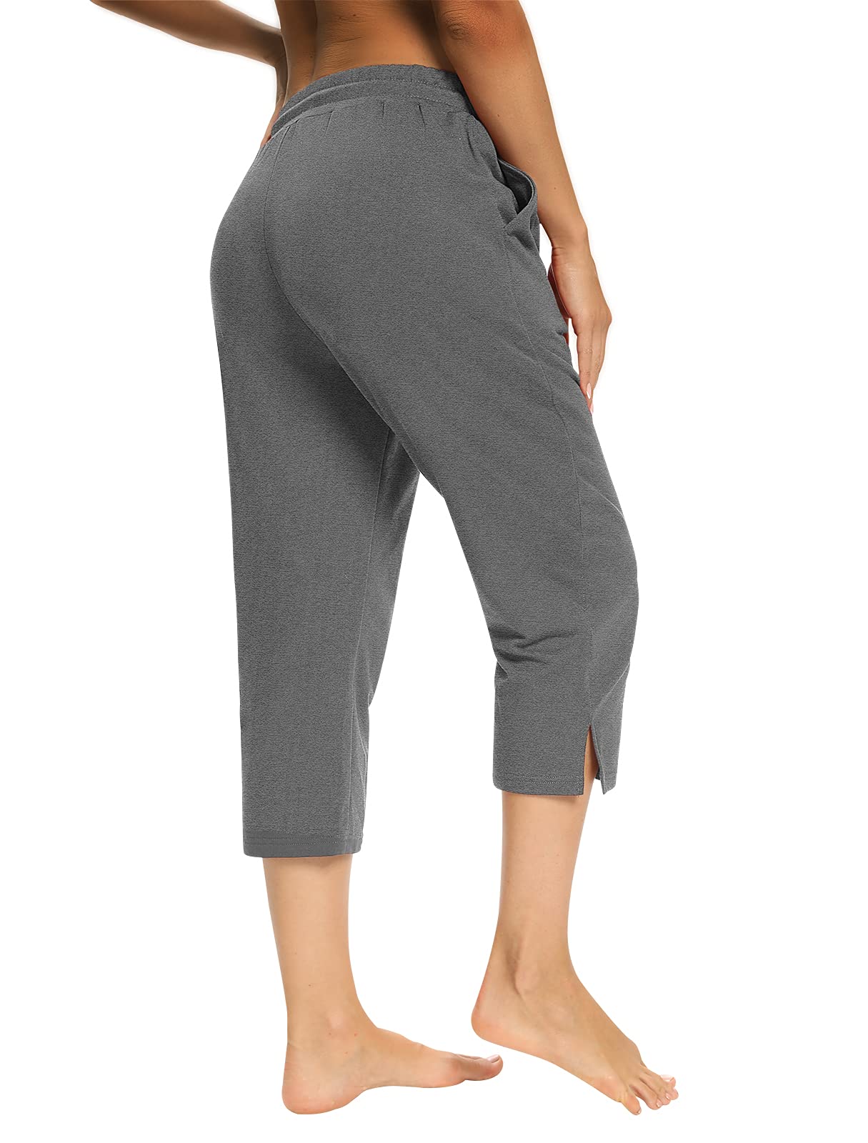 Women's Capri Yoga Pants - Loose Fit Workout Joggers with Drawstring & Pockets | Comfortable Lounge & Sleep Pajama Pants | Perfect for Yoga, Gym, Running, Travel & Home Relaxation