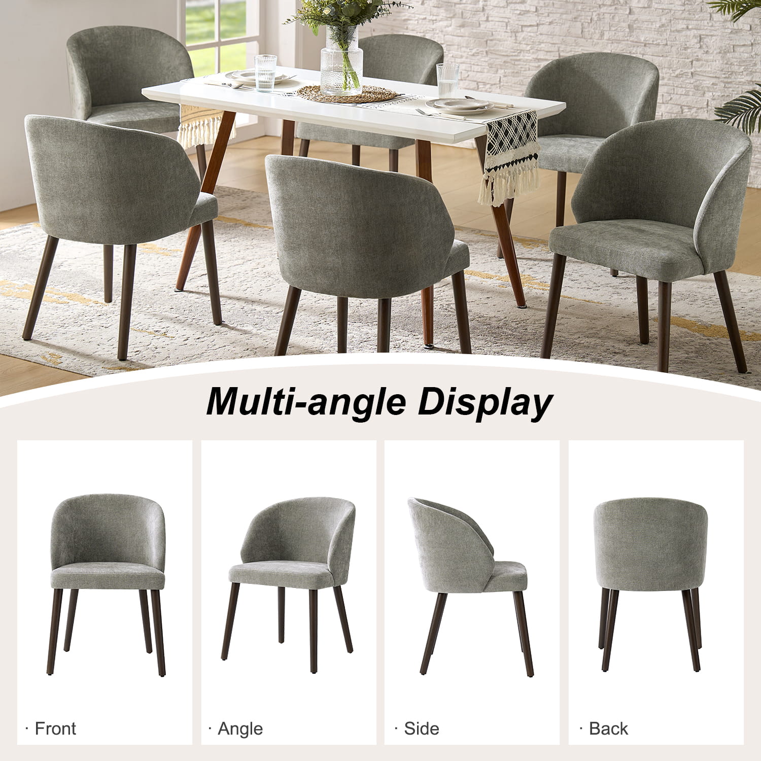 Anndi Dining Chair Set of 2/4/6 - Ergonomic Comfort, Solid Wood Legs, Modern Kitchen & Dining Room Furniture for Home & Restaurant Use