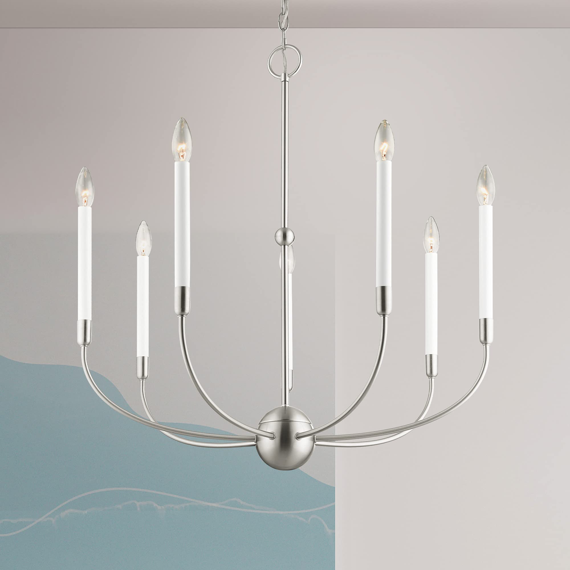 Livex Lighting 46067-04 7-Light Black Chandelier - Modern Crystal Ceiling Fixture for Dining Room, Bedroom & Living Room Decor