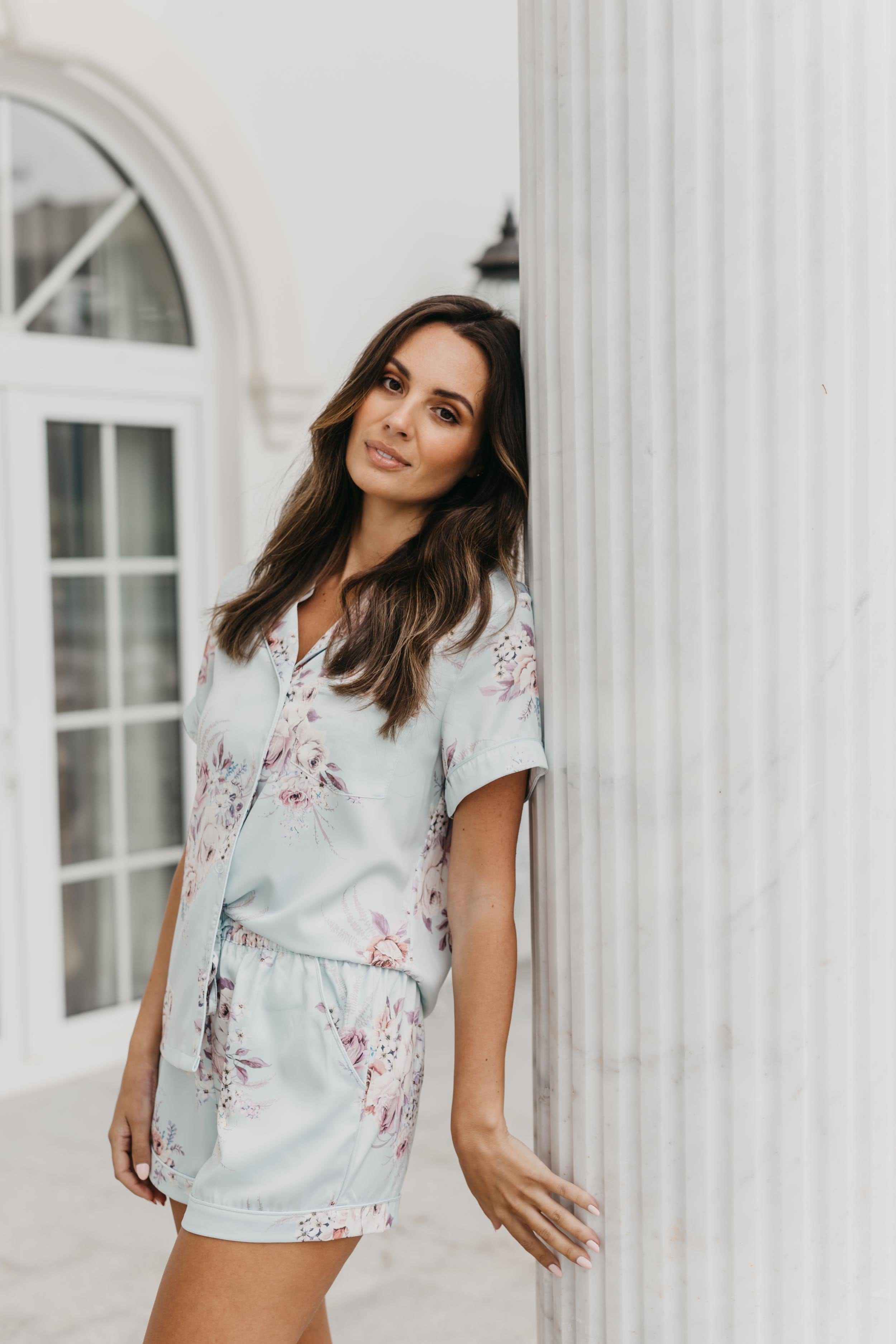 Andrea Rose Mist Pajama Set for Women - Soft & Comfortable Sleepwear, Loungewear for Relaxing at Home or Traveling
