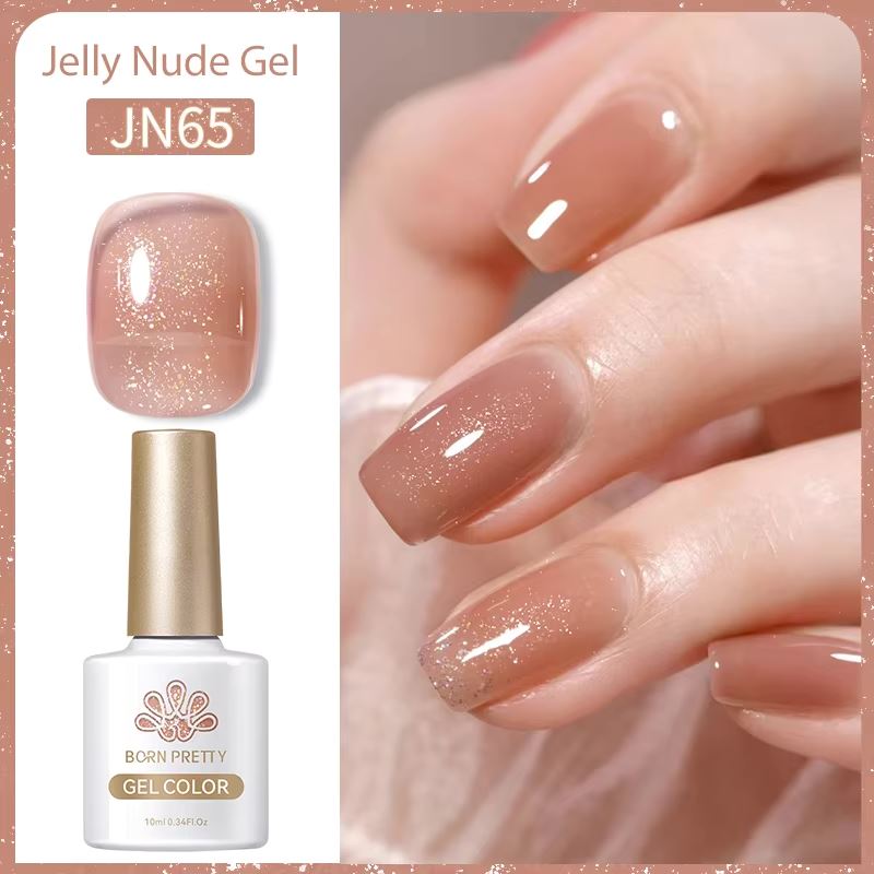 Born Pretty Jelly Nude Gel Polish - Long Lasting Nail Polish for Manicure & Pedicure | Perfect for Salon, Home DIY, and Special Occasions