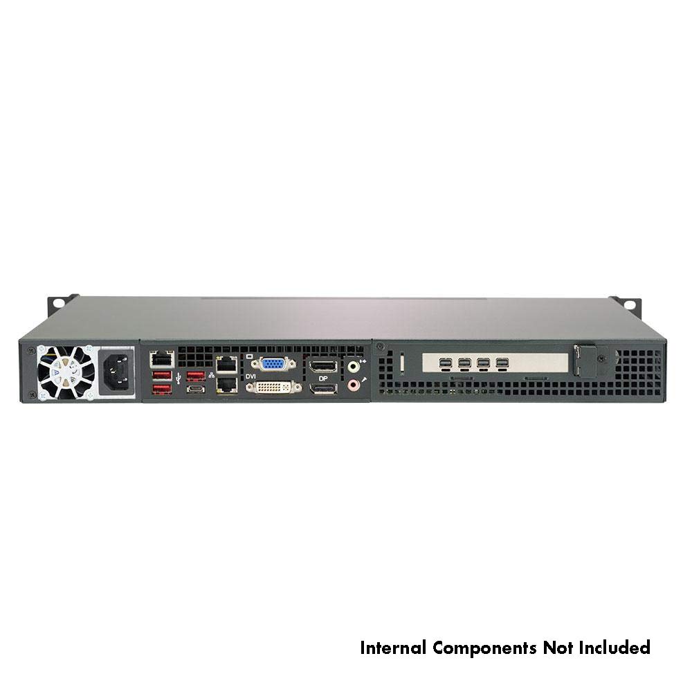 Supermicro CSE-510FT-203B 1U Server Chassis with Rear I/O, 2 Hot-Swap Drive Bays & Dual Cooling Fans - Ideal for Data Centers, Network Racks, and High-Density Server Deployments