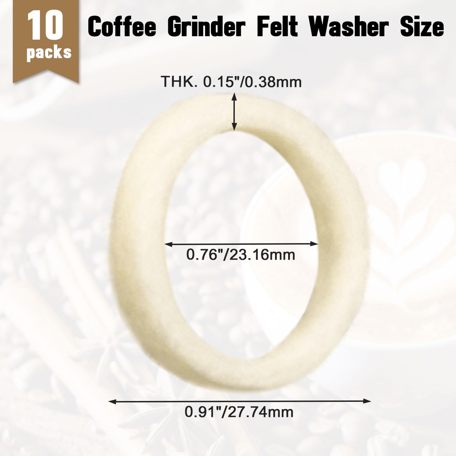 Breville Espresso Machine Grinder Felt Washer Replacement - Compatible with BES870, BES878, BES880, BES980, BES990, BCG600, BCG820 - Lower Burr Wool Ring for Cleaning - Perfect for Home Baristas & Coffee Enthusiasts