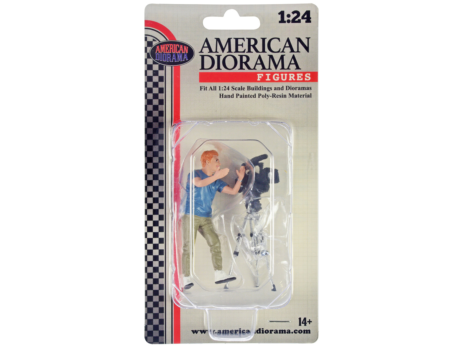 American Diorama 1/24 Scale On Air Figure 5 with Standing Camera - Perfect for Model Train Scenes, Dioramas & Collectible Displays