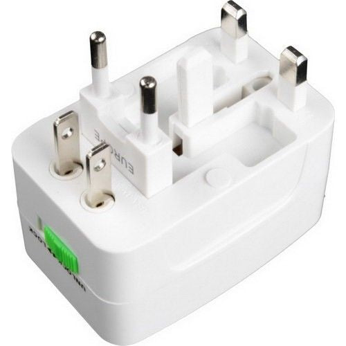 Universal All-in-One AC Power Adapter with Interchangeable Plugs (US/UK/EU/AU) - Perfect for Travel, Business Trips & International Devices Charging