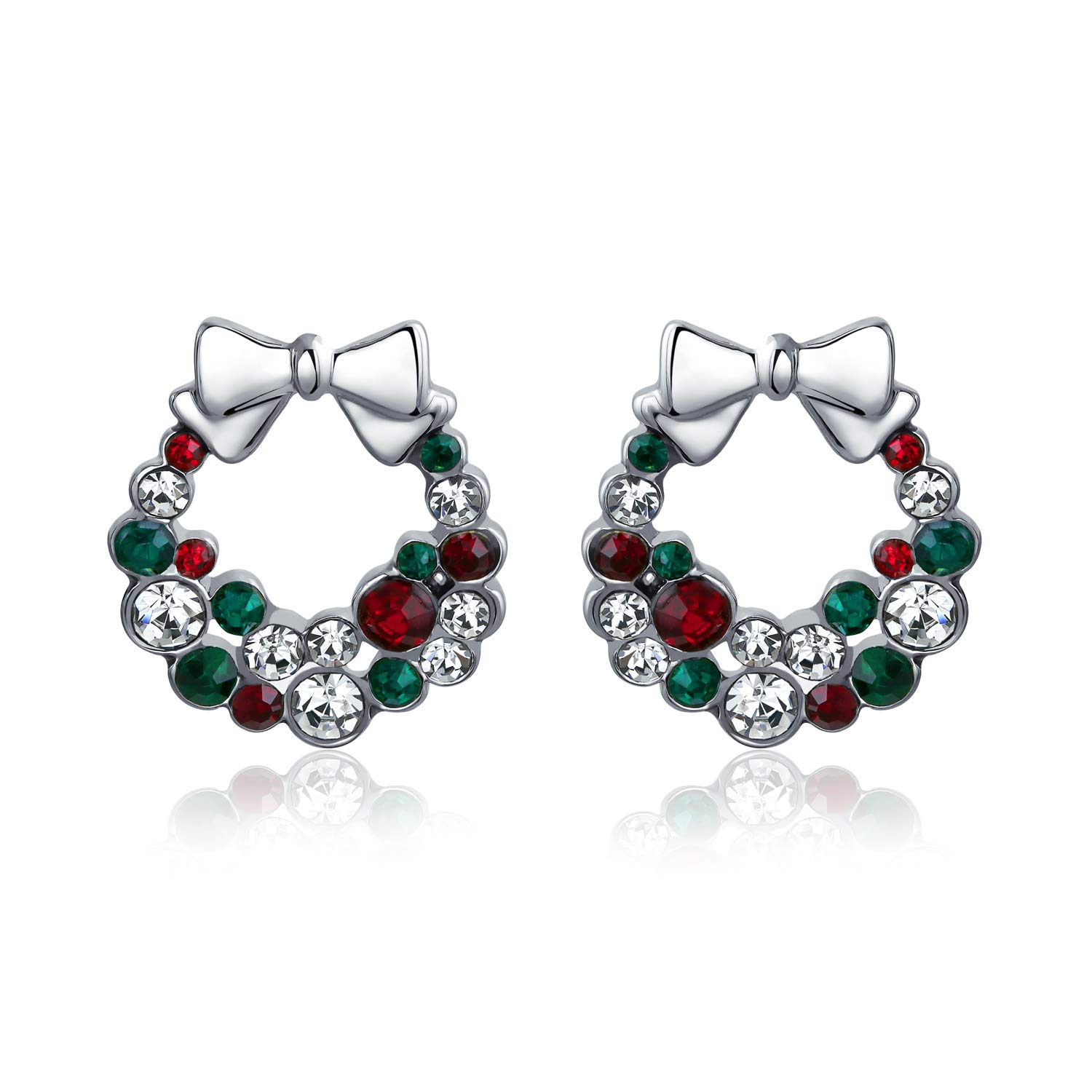 Sparkling Christmas Jewelry Set - Crystal Earrings & Pendant for Women - Holiday Party Gift