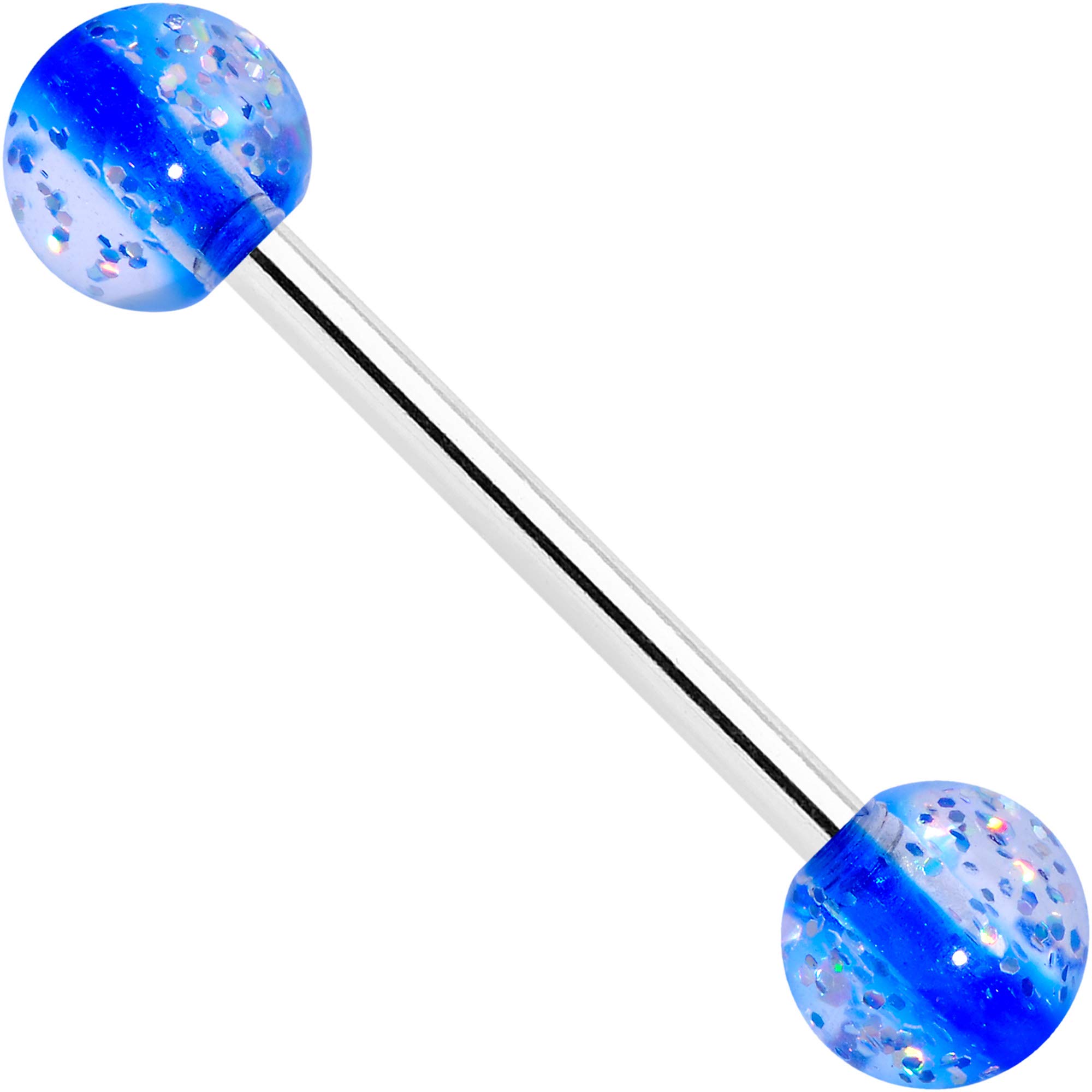 14G UV Glow Acrylic Ball Steel Barbell Tongue Ring - Body Candy for Women | 5/8