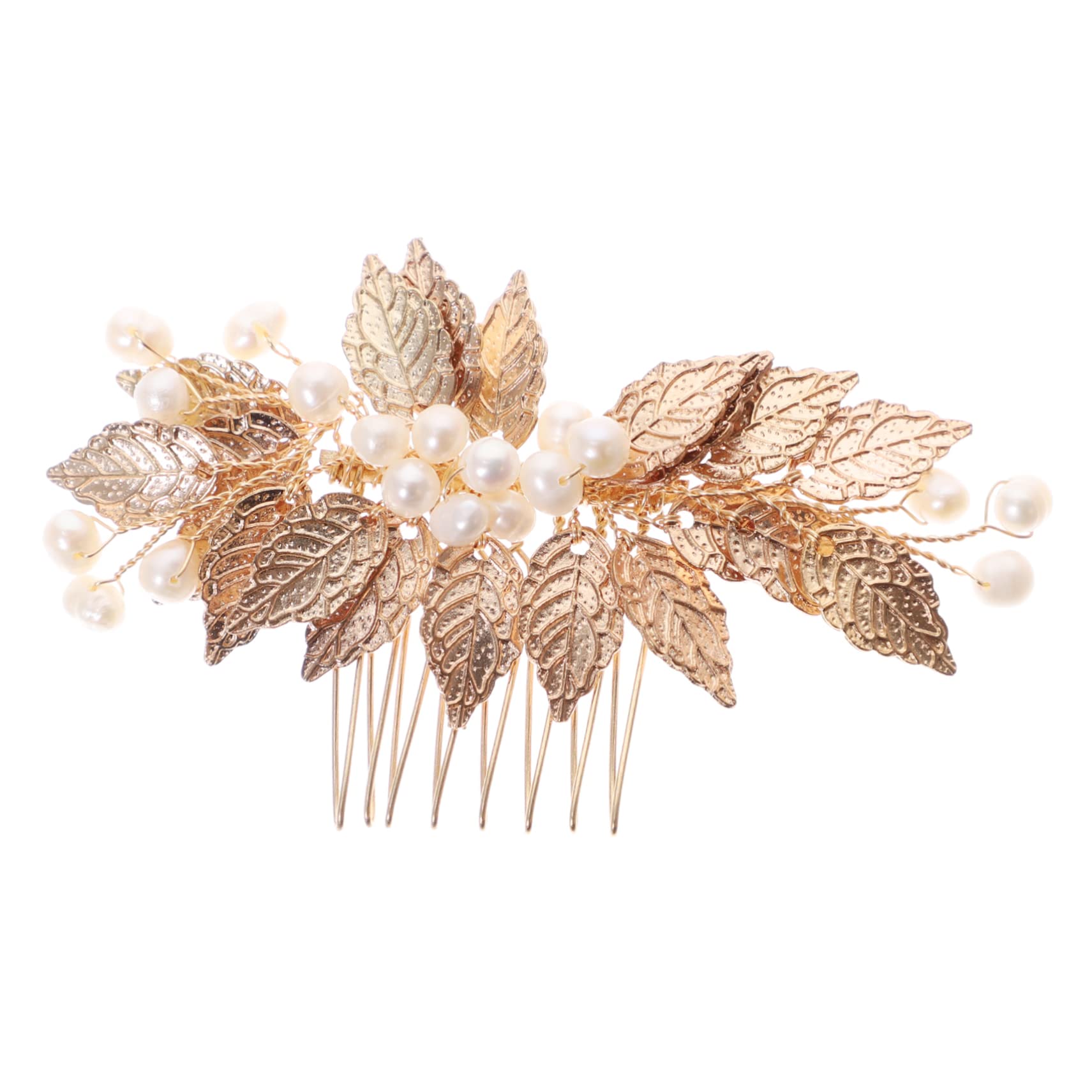FOMIYES Alloy Golden Bridal Hair Comb Clip - Vintage Metal Flower Hair Accessories for Women, Wedding, Hanfu & Special Occasions