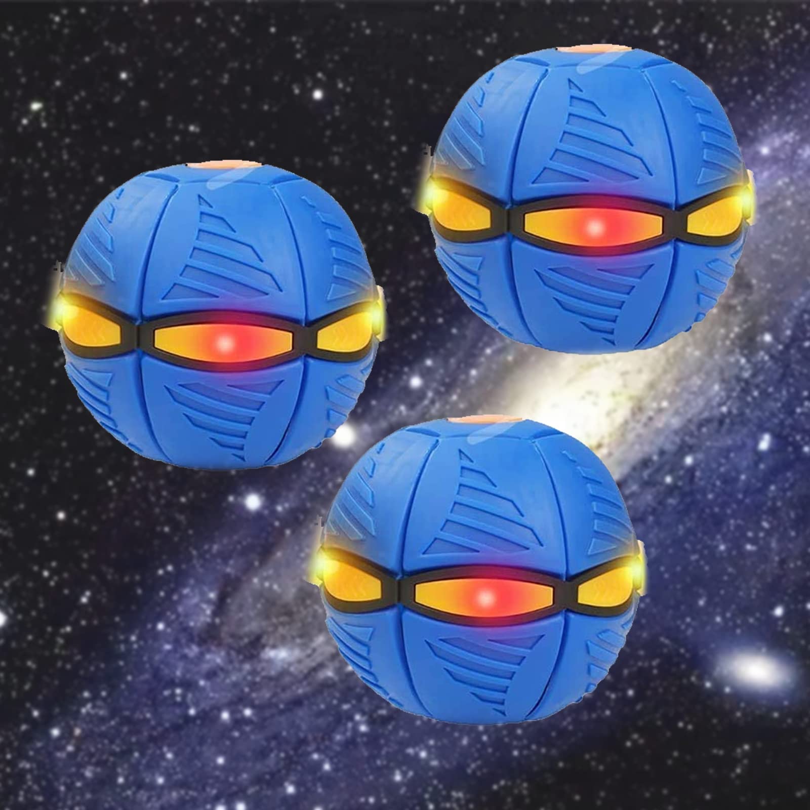 2 Pack LED Flying Saucer UFO Ball Toy for Kids - Portable Magic Light Up Disc Outdoor Game, Fun Stress Relief Gift for Boys Girls Birthday Party & Night Play