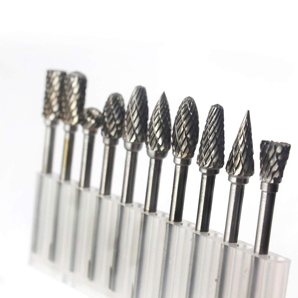 10PCS Carbide Burr Set 1/8