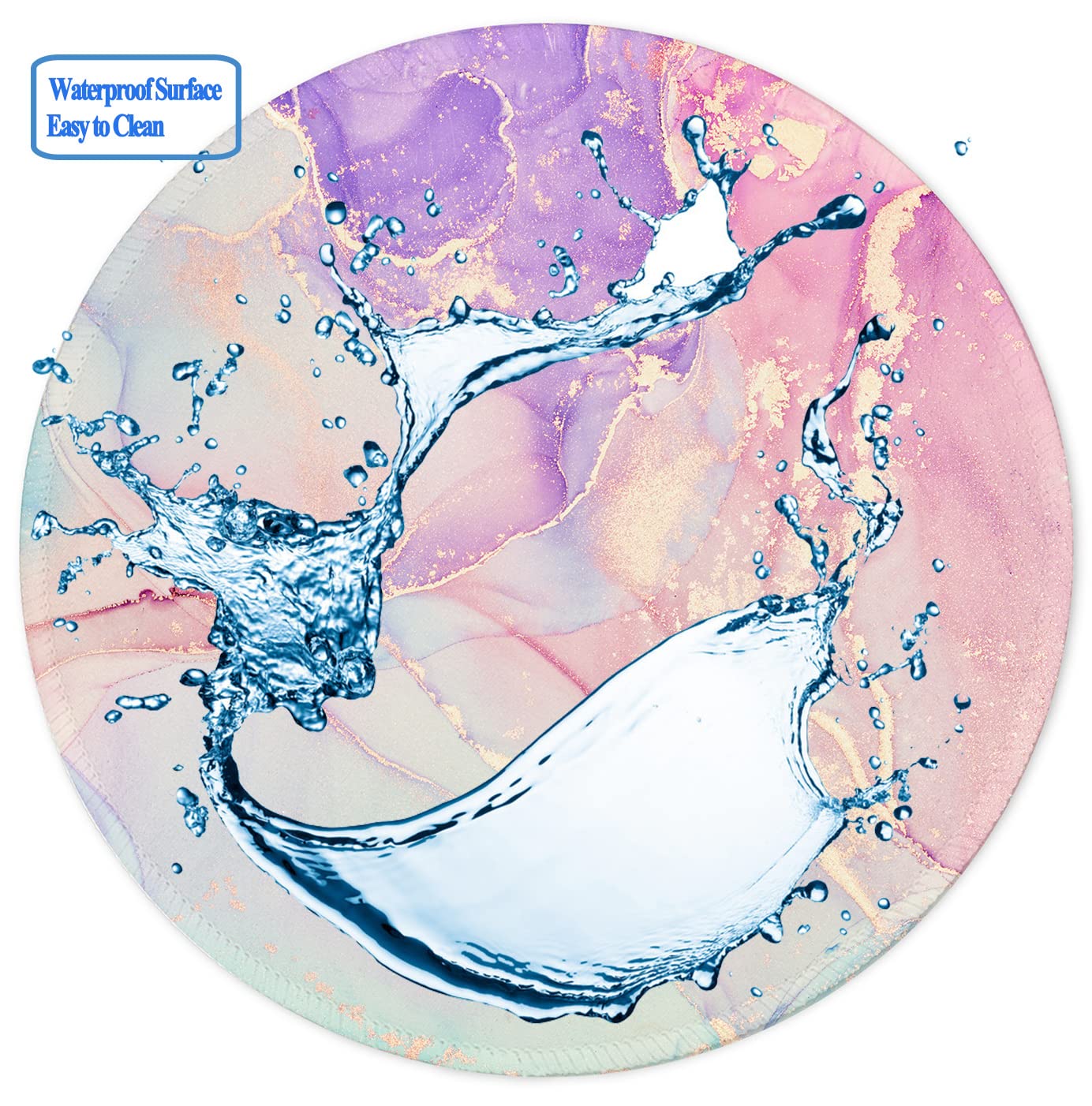 Premium Non-Slip Mouse Pad Set - 3 Pack Round Cute Marble Design Mousepads with Stitched Edges (7.9x7.9 Inch) for Laptop, PC, Gaming & Office Use - Perfect Desk Accessory for Work & Home Decor
