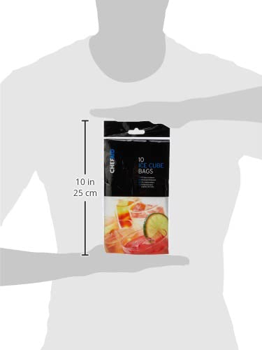Chef Aid Reusable Ice Cube Bags - Pack of 1 Freezer Bags for Making Perfect Ice Cubes On Demand (Black) - Ideal for Cocktails, Smoothies & Beverage Cooling
