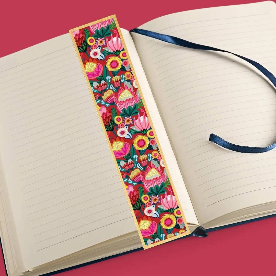 Handmade Australian Wooden Bookmark - Flowers of Oz Design - Perfect for Book Lovers & Gifts - Ideal for Reading, Journaling & Book Clubs
