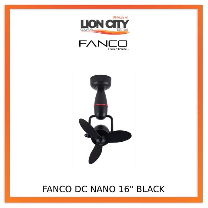 Fanco Tristar Nano 16 DC Wall/Ceiling Fan with Remote Control - Quiet Energy Efficient Cooling for Bedroom, Living Room & Office