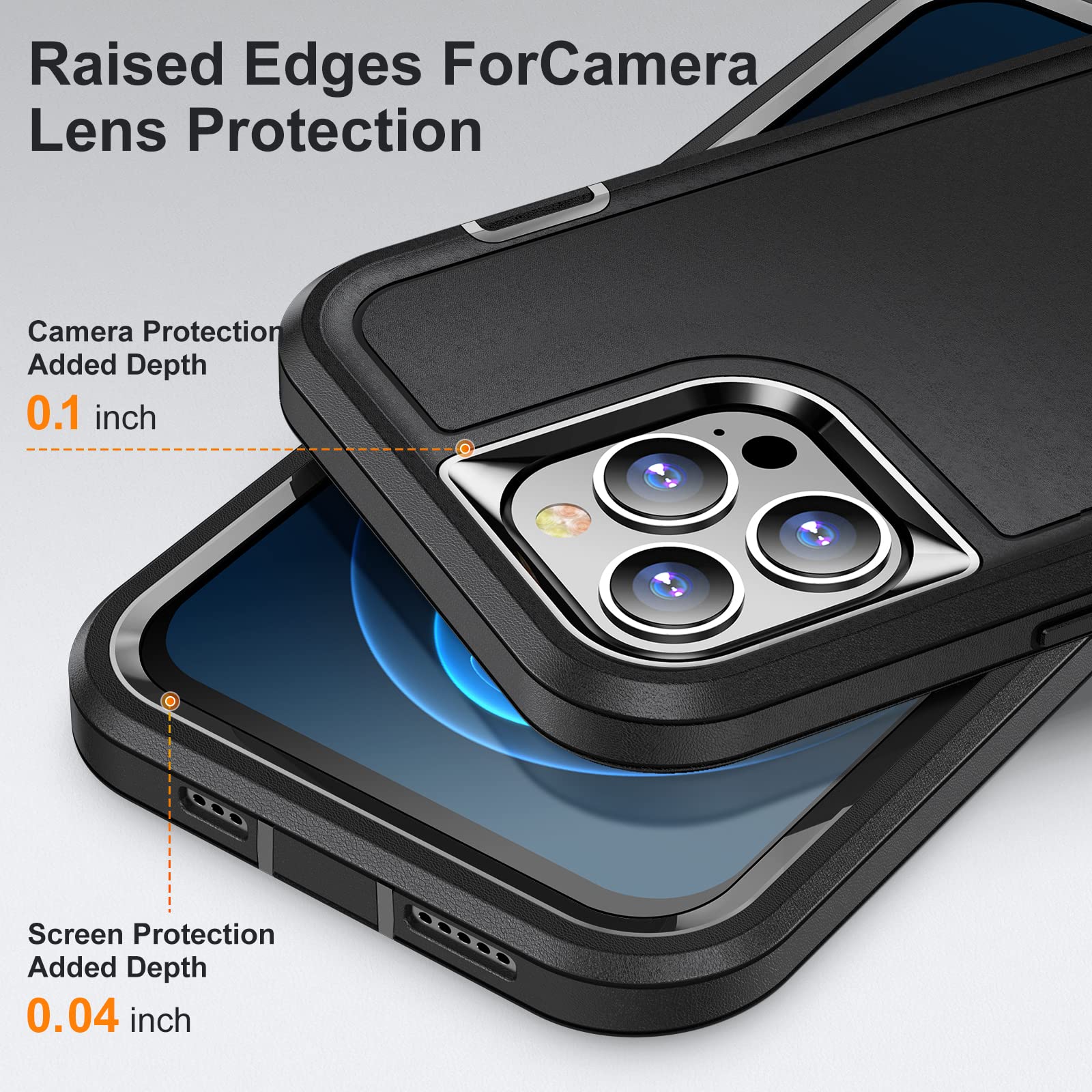 IDweel Heavy Duty Shockproof iPhone 12 Pro Max Case with Stand - Slim Fit 6.7 Inch Protective Cover | Anti-Scratch, Lightweight & Sturdy Hard Case (Black) - Perfect for Work, Travel & Everyday Protection