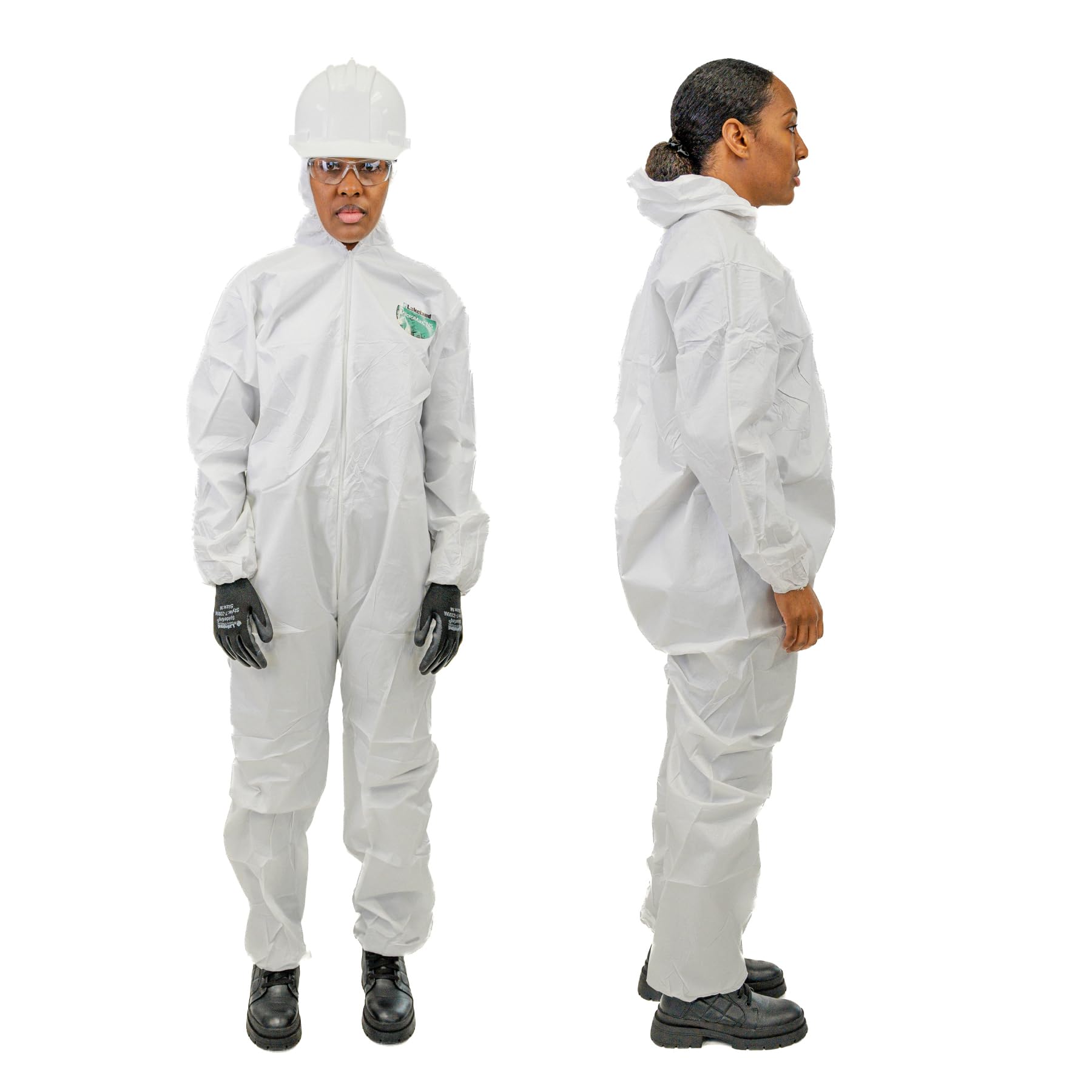 Lakeland MicroMax NS Disposable Coverall with Hood - Full Zipper, Elastic Wrists & Ankles - White PPE for Industrial, Medical & Chemical Protection