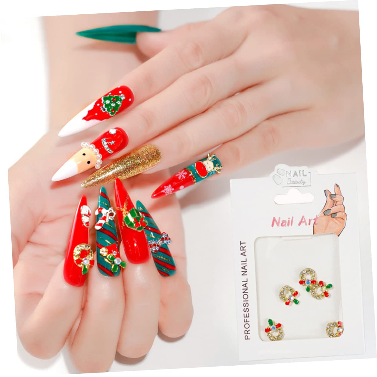 Beavorty Christmas Nail Decorations Set - 15pcs Alloy Nail Art Charms for DIY Manicure | Holiday Nail Accessories for Women | Perfect for Xmas Parties, Gift Giving & Home Nail Salon