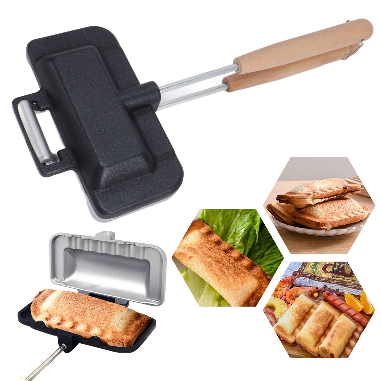 Nonstick Double Sided Sandwich Maker & Grilled Cheese Pan - Breakfast Skillet for Pancakes, Frittatas, Toast - Perfect for Quick Meals, Camping & Family Breakfasts
