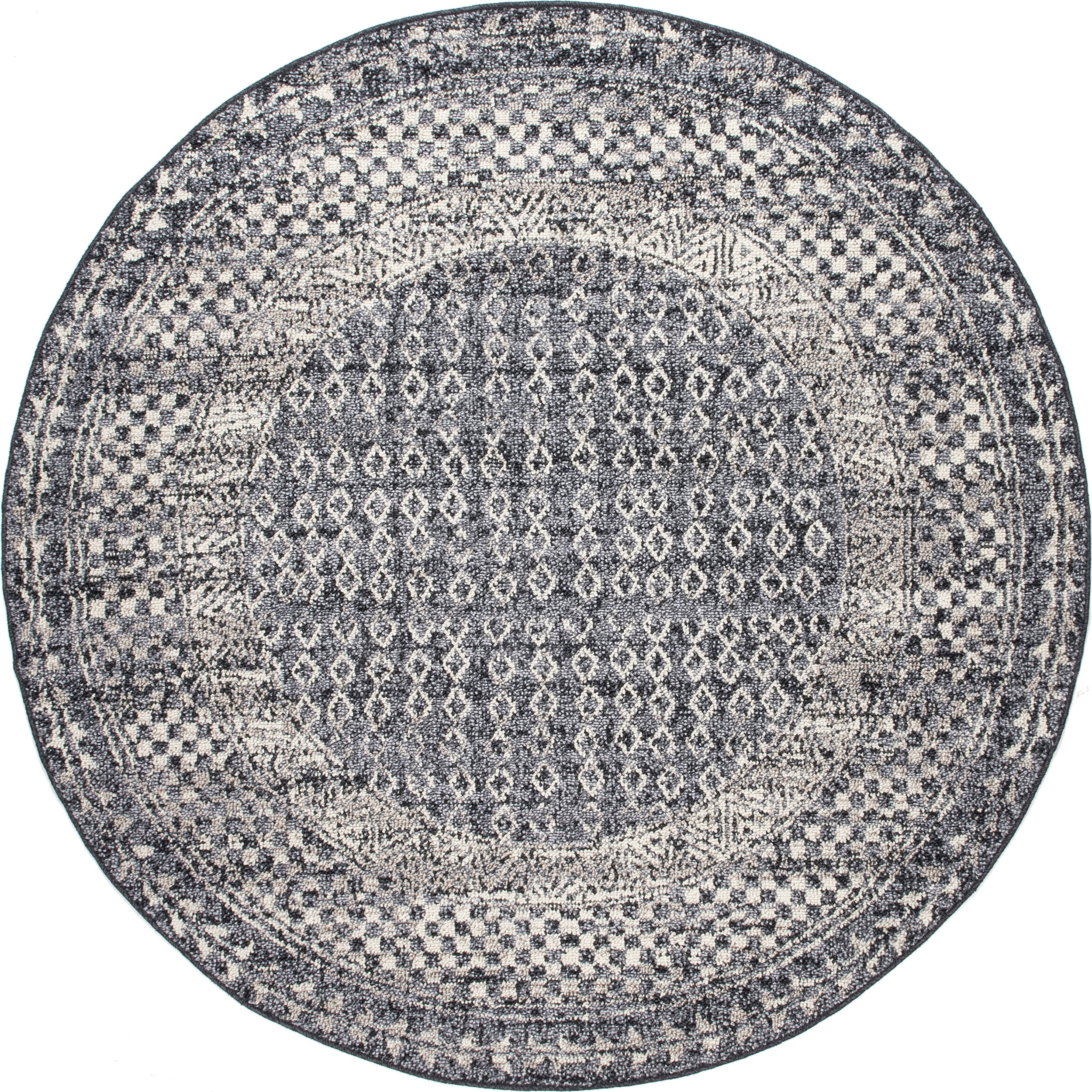 Stylish Checkered Diamonds Area Rug in Grey - Perfect for Living Room, Bedroom or Office Decor