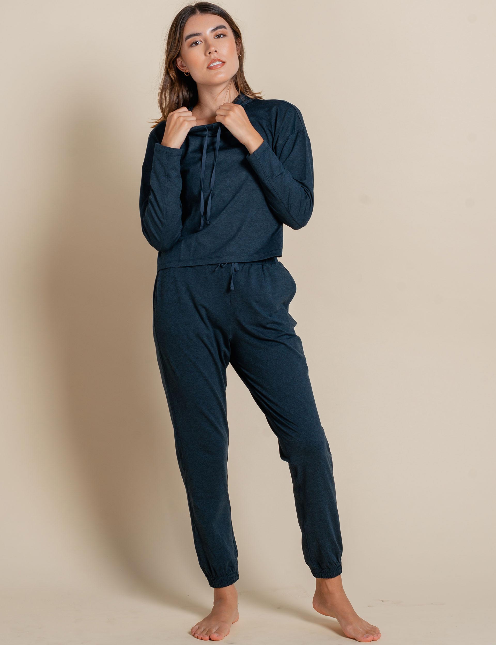 ReSet Jogger Pants for Women - Midnight Black Athletic Lounge Pants - Perfect for Yoga, Running, Gym Workouts & Casual Wear