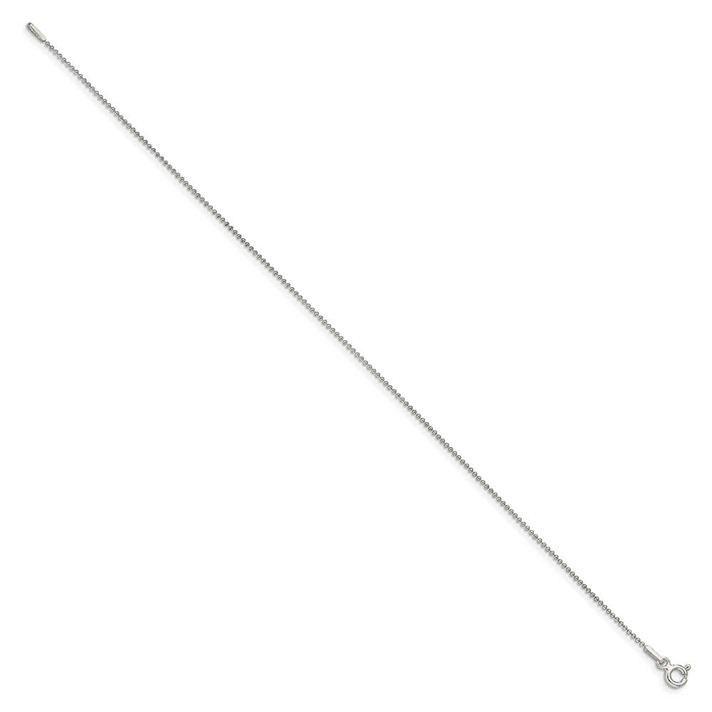 1mm Sterling Silver Beaded Chain Anklet - Dainty & Elegant Jewelry for Women | Perfect for Everyday Wear, Beach Outfits & Special Occasions