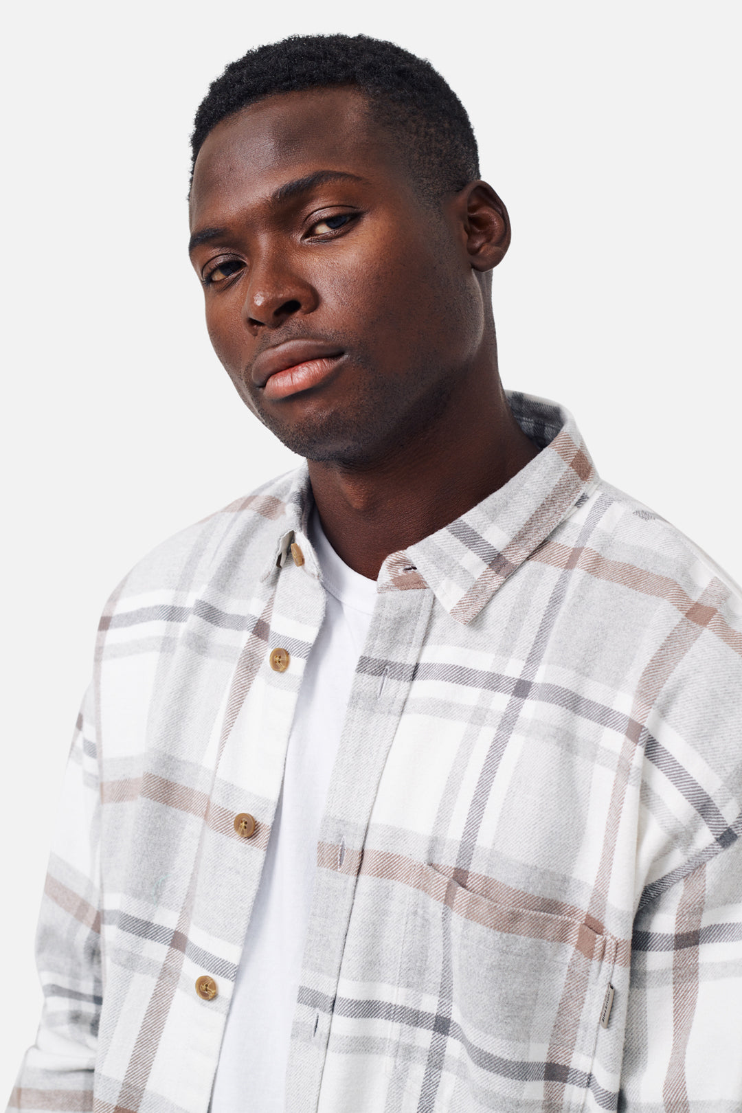 Premium Carver Long Sleeve Shirt - Grey Tweed Plaid Flannel for Men | Comfortable Casual & Workwear Shirt for Outdoor Activities & Office Wear
