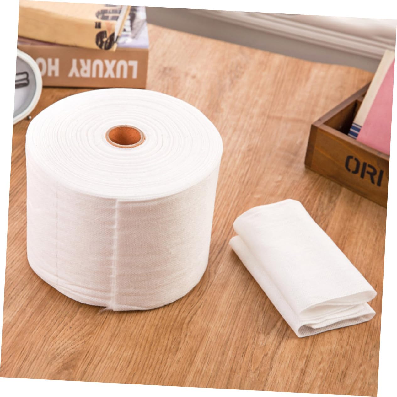 2 Rolls (60pcs) Disposable Cotton Face Towels - Soft Dry & Wet Cleansing Wipes for Travel, Gym, Baby Care & Makeup Removal - Hypoallergenic, No Chemicals, No Fluorescent Brightener - Gentle on Skin
