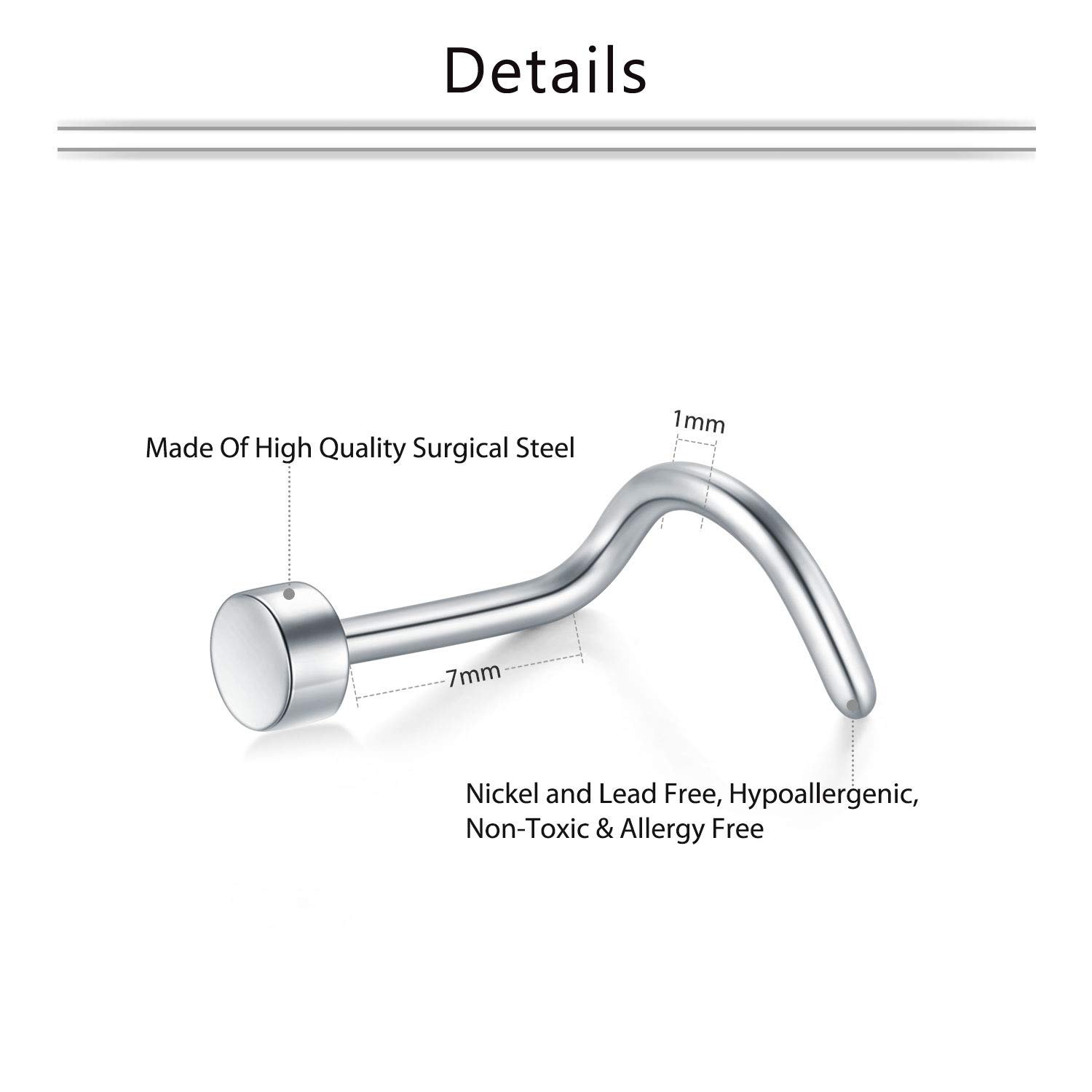 Mayhoop 18G Stainless Steel Nose Ring Hoop - Hypoallergenic Nose Studs & Piercing Jewelry for Women & Men - Perfect for Everyday Wear, Parties & Body Piercing