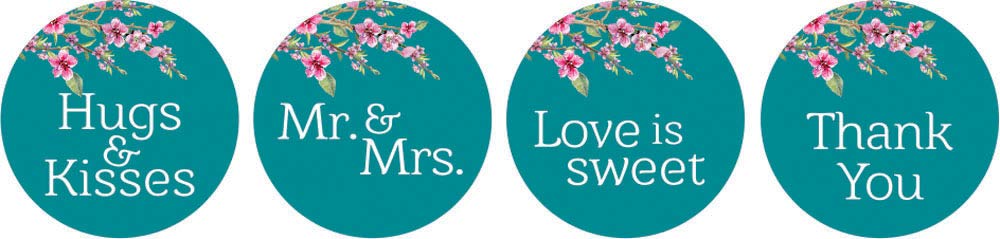 Blossom Wedding Chocolate Candy Labels - 190pcs DIY Stickers for Party Favors