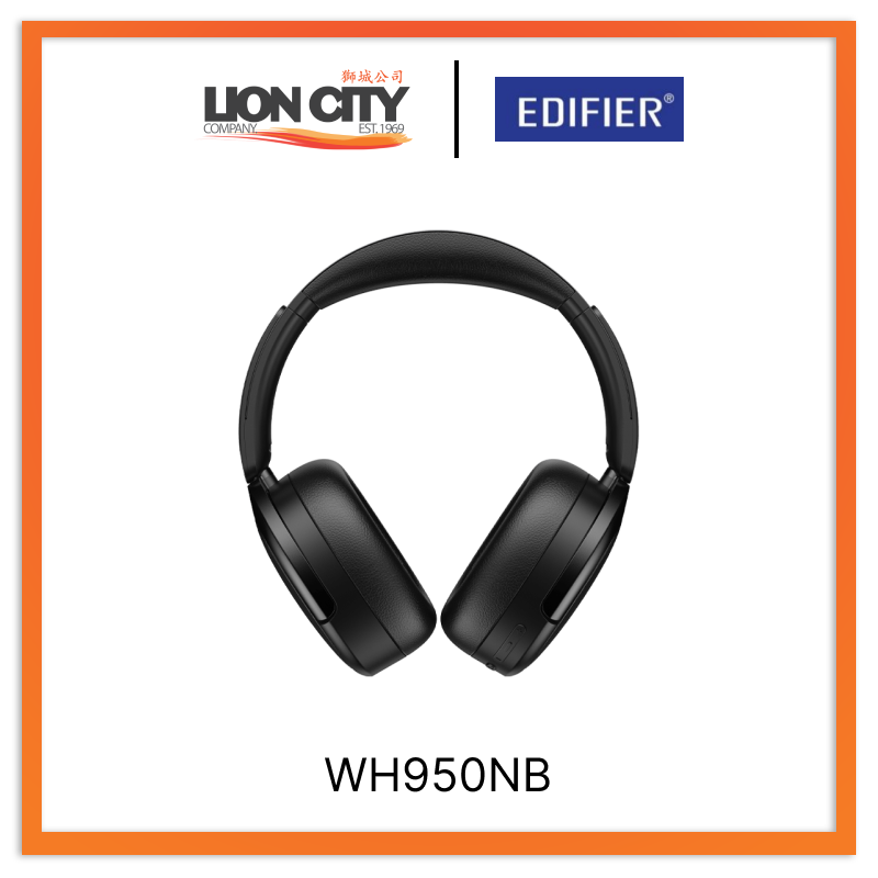 Edifier WH950NB Black Active Noise Cancelling Hi-Res Wireless Bluetooth Headphones - Perfect for Travel, Work & Music Lovers