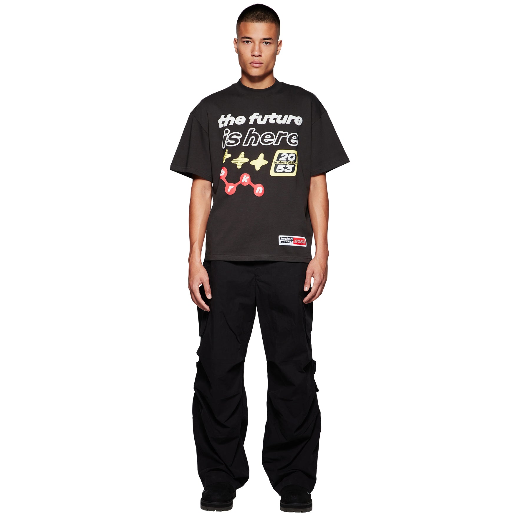 Broken Planet The Future Is Here Midnight Black T-Shirt | Trendy Graphic Tee for Men & Women | Perfect for Streetwear, Casual Outfits & Gifts