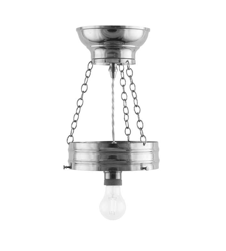 Heidenstam Ampel 200 Industrial Pendant Light - Vintage E27 Nickel Finish - Perfect for Cafe, Restaurant & Loft Lighting