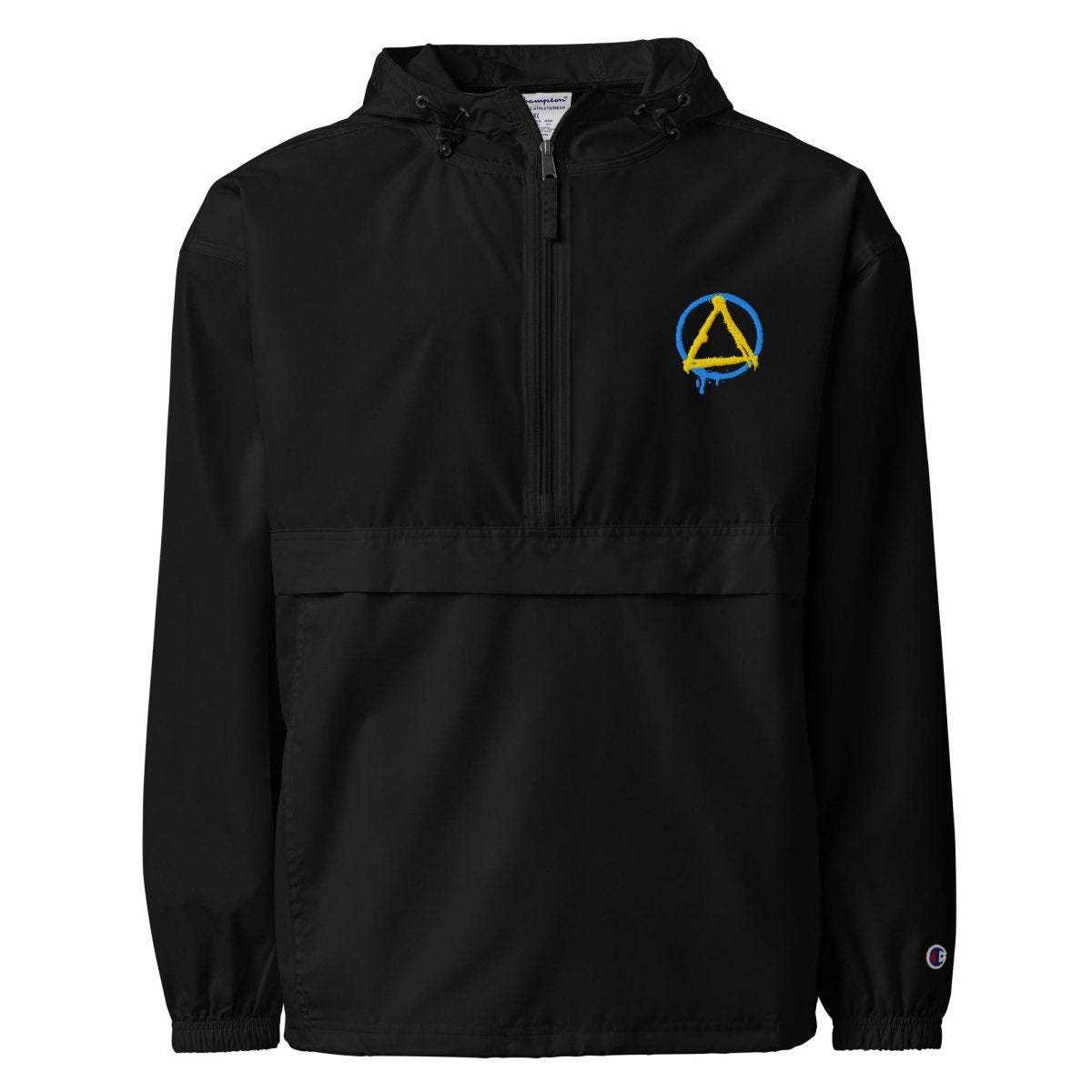 Graffiti Sobriety Symbol Embroidered Packable Jacket - Lightweight Recovery Outerwear for Men & Women - Perfect for Sober Living, 12-Step Meetings & Addiction Recovery Support