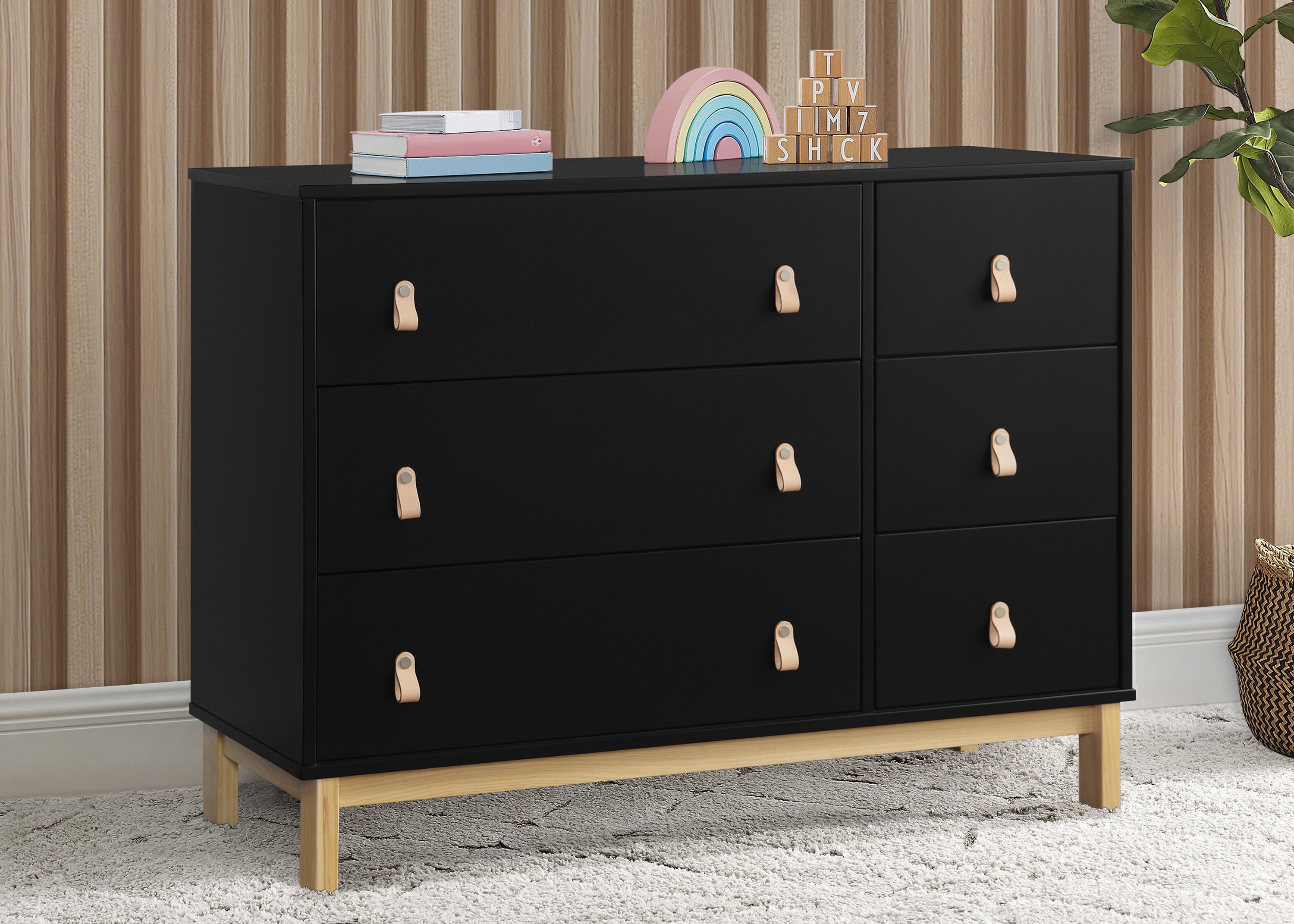 BabyGap Legacy 6-Drawer Dresser with Leather Pulls & Interlocking Drawers - Nursery Storage Solution for Baby Clothes, Blankets & Essentials