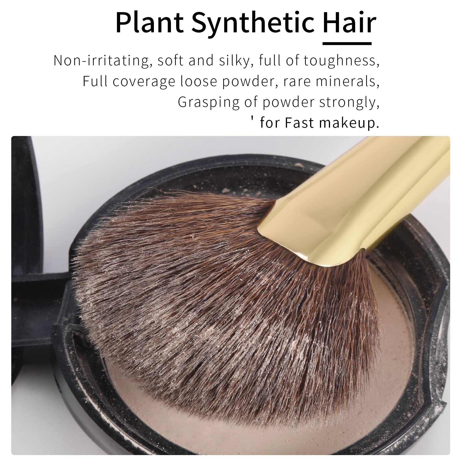 Premium Round Fan Makeup Brush Set - Fluffy Blush Brush for Cheeks, Thick Fan Brush for Bronzer & Contour, Professional Sculpting Brushes for Makeup (White, 169O) - Perfect for Highlighting, Blending & Airbrush Finish