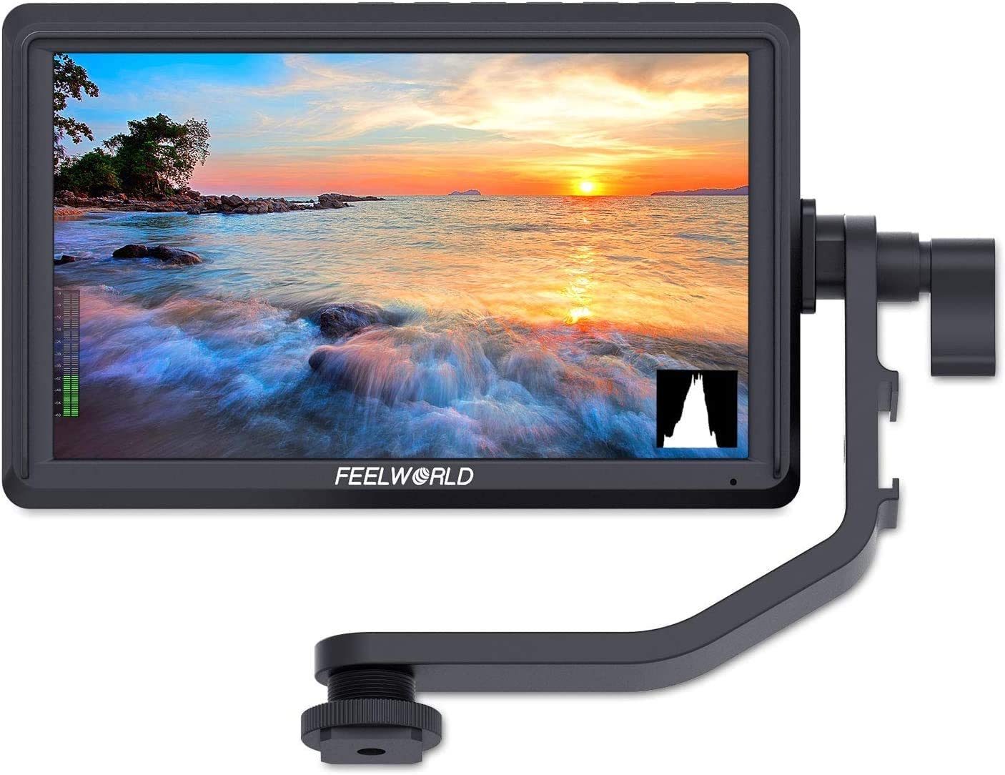 FEELWORLD FW568 5.5 Inch 4K DSLR Camera Field Monitor - IPS Full HD 1920x1080 HDMI Input/Output with Tilt Arm, Battery & Charger - Perfect for Outdoor Photography, Videography & Film Production