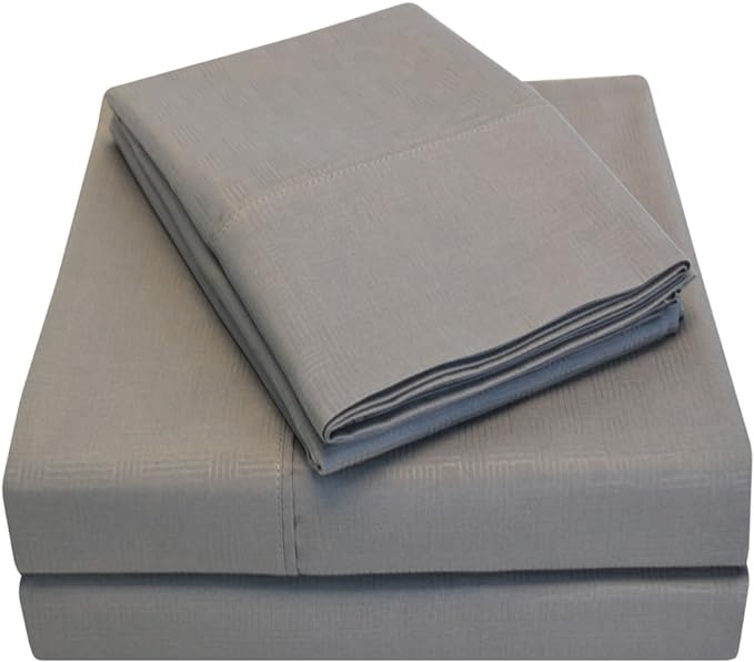 Embossed Basketweave Deep Pocket Wrinkle Resistant Sheet Set - Queen Size 4-Piece Bedding Set for Luxury Comfort - Perfect for Master Bedroom, Guest Room & Vacation Homes