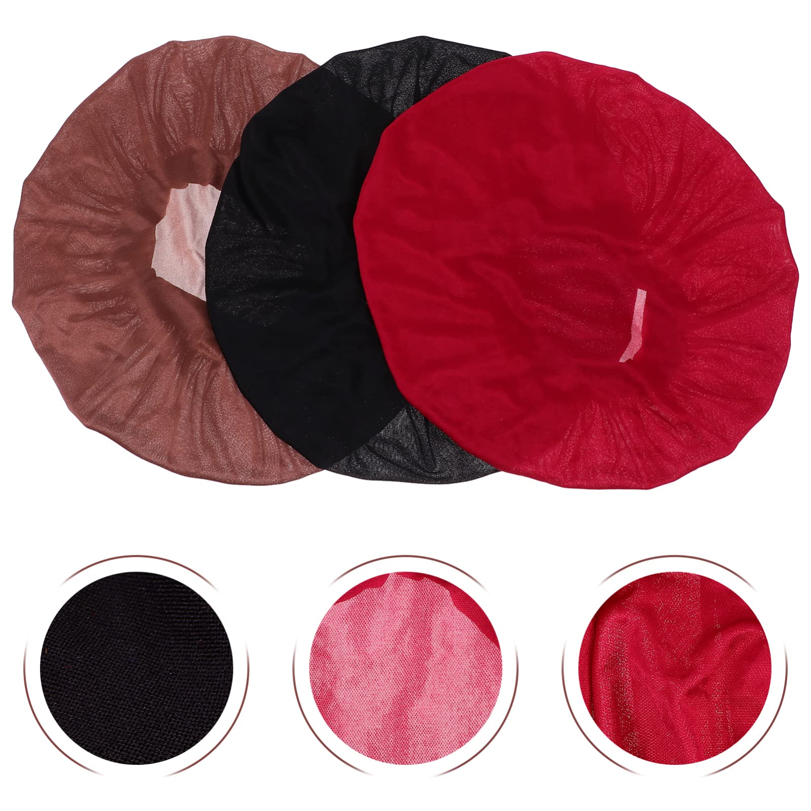 6 Pcs Satin Silk Sleep Cap for Women - XXL Shower Hat, Hair Protective Turban, Headband & Scarf for Long Hair - Perfect for Showering, Sleeping & Styling