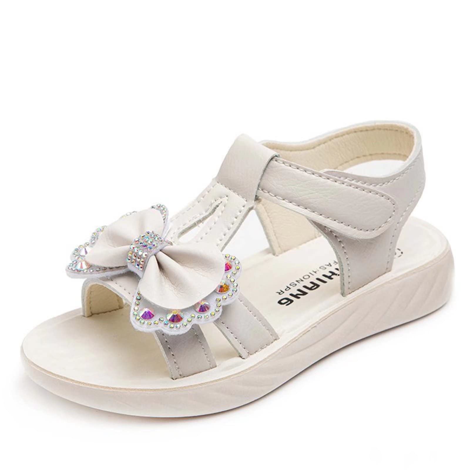 Toddler Girls Summer Sandals - Cute Open Toe Flats with Bowknot for School & Play (Little Kid/Big Kid Sizes) | Perfect for Beach, Park & Daily Wear